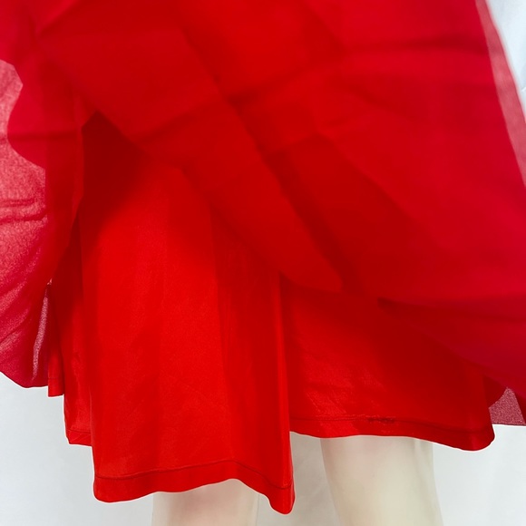 Vintage Maggi Stover Red Chiffon Party Dress - Picture 6 of 8
